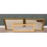 THREE MODERN WALL MIRRORS, comprising 2 x gilt framed examples with bevel edged glass, 99.5cms H,