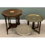 EDWARDIAN INALID MAHOGANY OCCASIONAL TABLE with octagonal top and with Sheraton-style fan roundel to