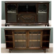 VICTORIAN MAHOGANY SIDE CABINET BASE & ONE OTHER, the Victorian example having blind and open