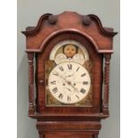 19TH CENTURY MAHOGANY LONGCASE CLOCK BY THOMAS TAYLOR OF MANCHESTER , arched top moon phase dial