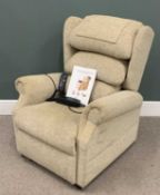 COSICHAIR ELECTRIC RECLINER with lift feature, in oatmeal upholstery, 106cms H, 85cms W, 50cms