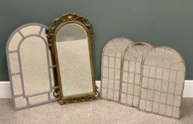 MIRROR ASSORTMENT gilt framed and multi-sectional, 83 x 40cms the tallest Provenance: private