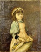 ETHEL ROBINSON, (British), oil on canvas - three quarter length portrait of a young girl wearing a
