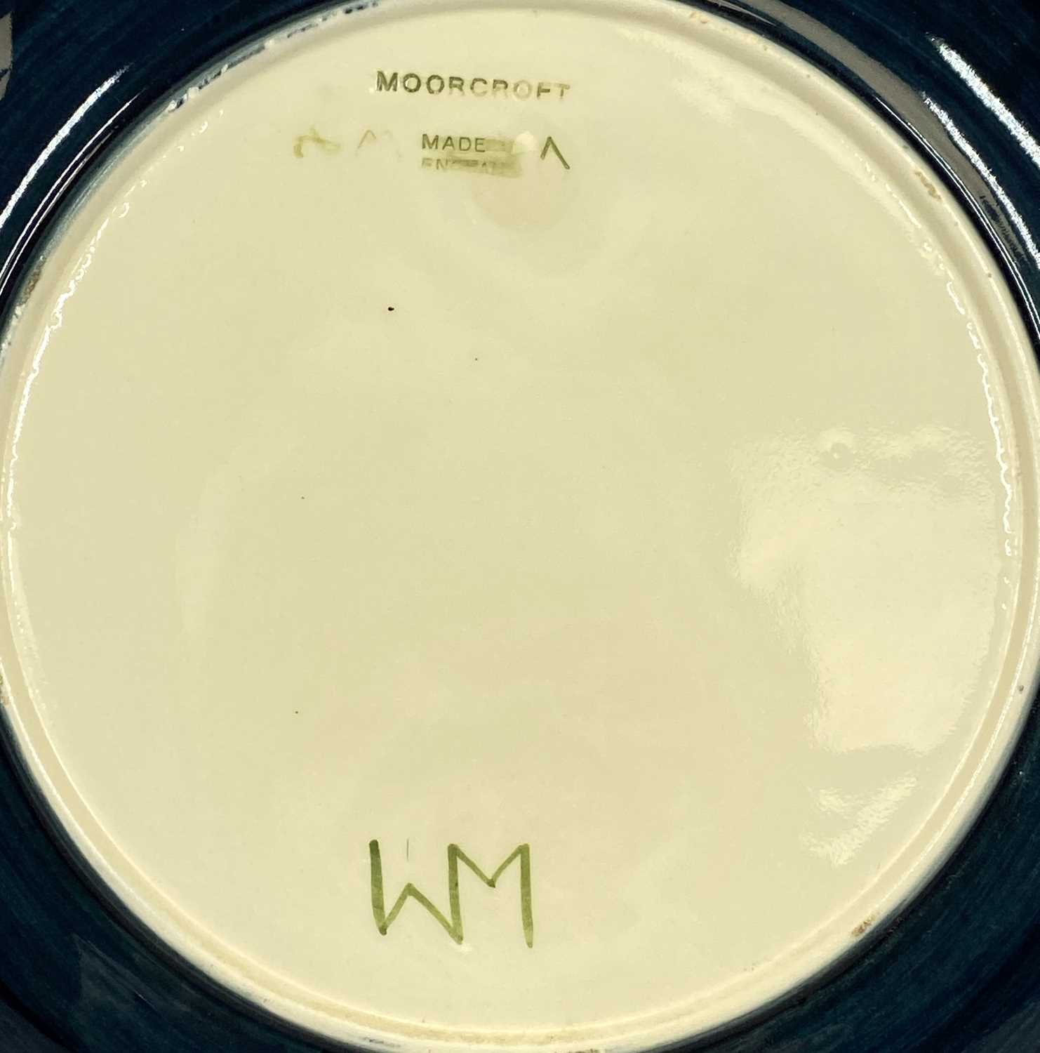 MOORCROFT 'MAGNOLIA' PATTERN CIRCULAR SHALLOW DISH , impressed marks and monogrammed W M for - Image 2 of 2
