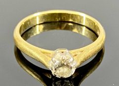18CT YELLOW SOLITAIRE DIAMOND RING, approx. .50ct, size Q, 4.1g Provenance: private collection