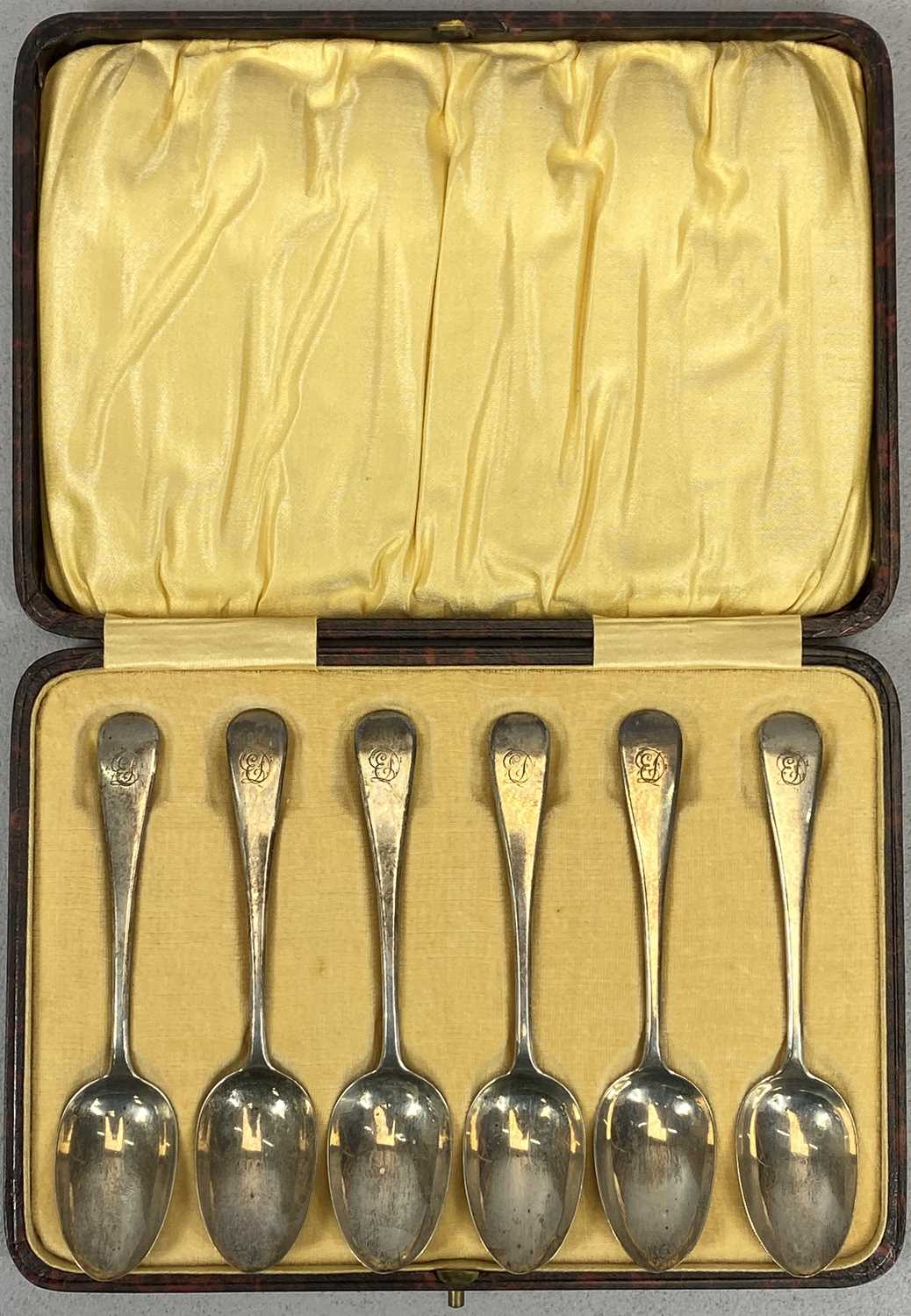 MIXED ANTIQUE FLATWARE, including cased set of six Victorian silver teaspoons with monogrammed - Image 2 of 2