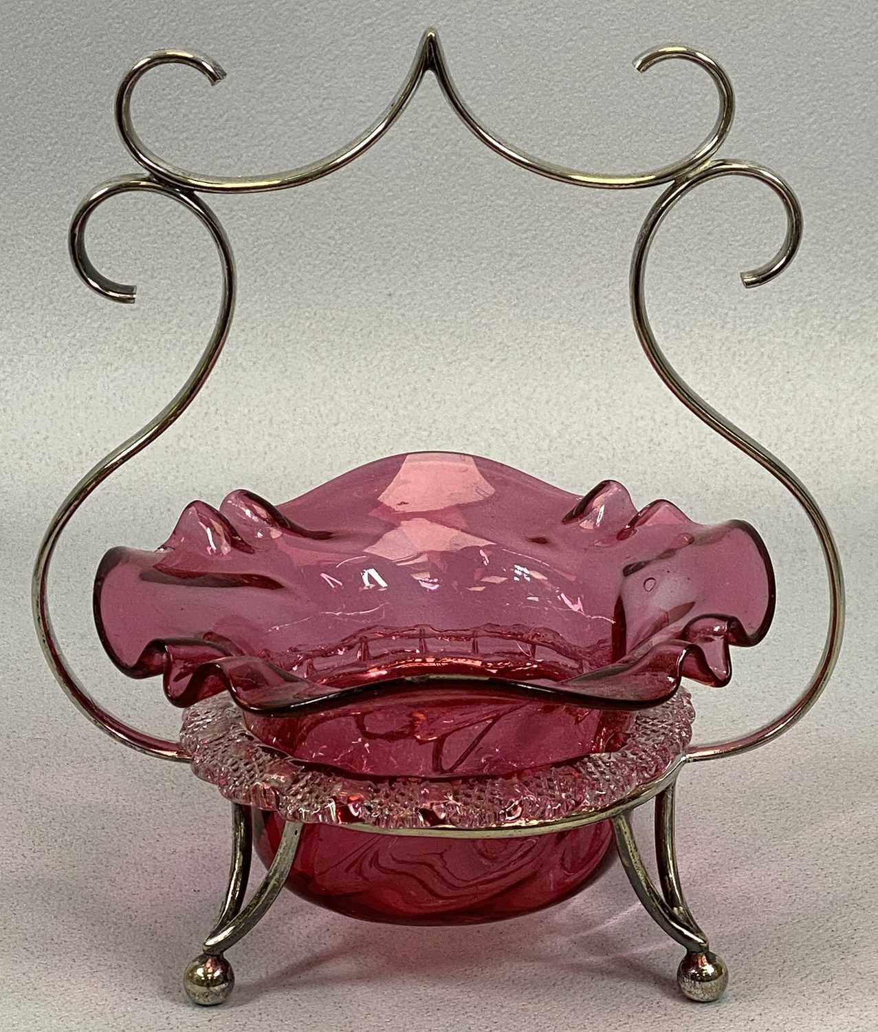 MIXED SILVER PLATE to include EPNS three-piece condiment set with gadroon decoration on oval tray, - Image 4 of 4