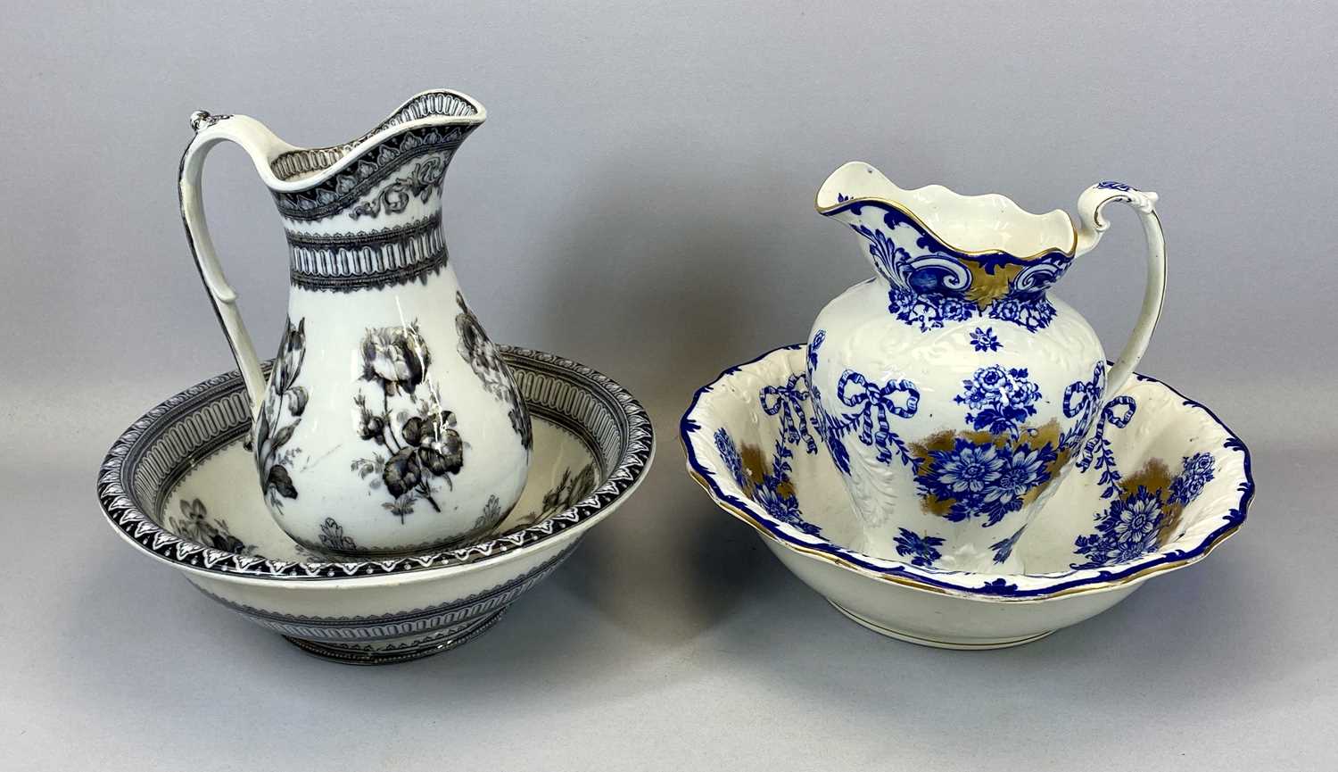 VICTORIAN & LATER POTTERY GROUP, comprising 2 x wash jug and bowl sets, along with a quantity of - Image 3 of 3