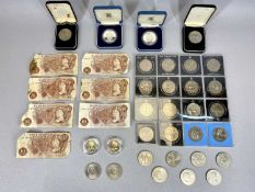 COLLECTION OF COMMEMORATIVE COINS including 2 x sterling silver Charles and Diana limited edition