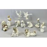 ELEVEN LLADRO FIGURINES, ANIMALS & YOUNG CHILDREN, 18cms H (the tallest) Provenance: private