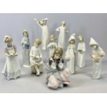 TEN LLADRO FIGURINES, YOUNG CHILDREN, 24cms H (the tallest) Provenance: private collection Conwy