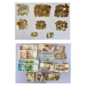 LARGE COLLECTION OF BRITISH & WORLD COINS AND BANK NOTES, mainly pre decimal Provenance: private