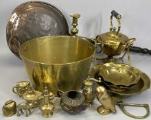CHINESE & OTHER VINTAGE AND LATER METALWARE, to include a small Chinese presumed bronze teapot