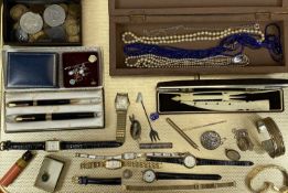 MIXED JEWELLERY, WATCHES, COINS & OTHER COLLECTABLES, including Victorian yellow metal propelling