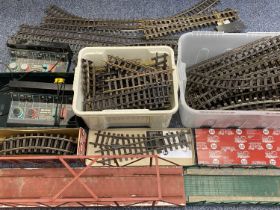 LEHMANN A VERY LARGE QUANTITY OF O GAUGE TRACK, 2 x bridges, along with 2 x Hammant & Morgan