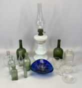 VINTAGE & LATER GLASSWARE, to include a stylish art glass bowl, 21.5cms across, antique drinks