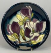 MOORCROFT 'MAGNOLIA' PATTERN CIRCULAR SHALLOW DISH , impressed marks and monogrammed W M for