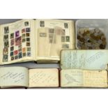 STAMPS, EPHEMERA & COINS COLLECTABLES GROUP, comprising an early 20th Century Strand stamp album