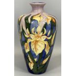 MOORCROFT 'WINDRUSH' PATTERN BALUSTER VASE, with narrow neck, impressed marks and dated 2000,