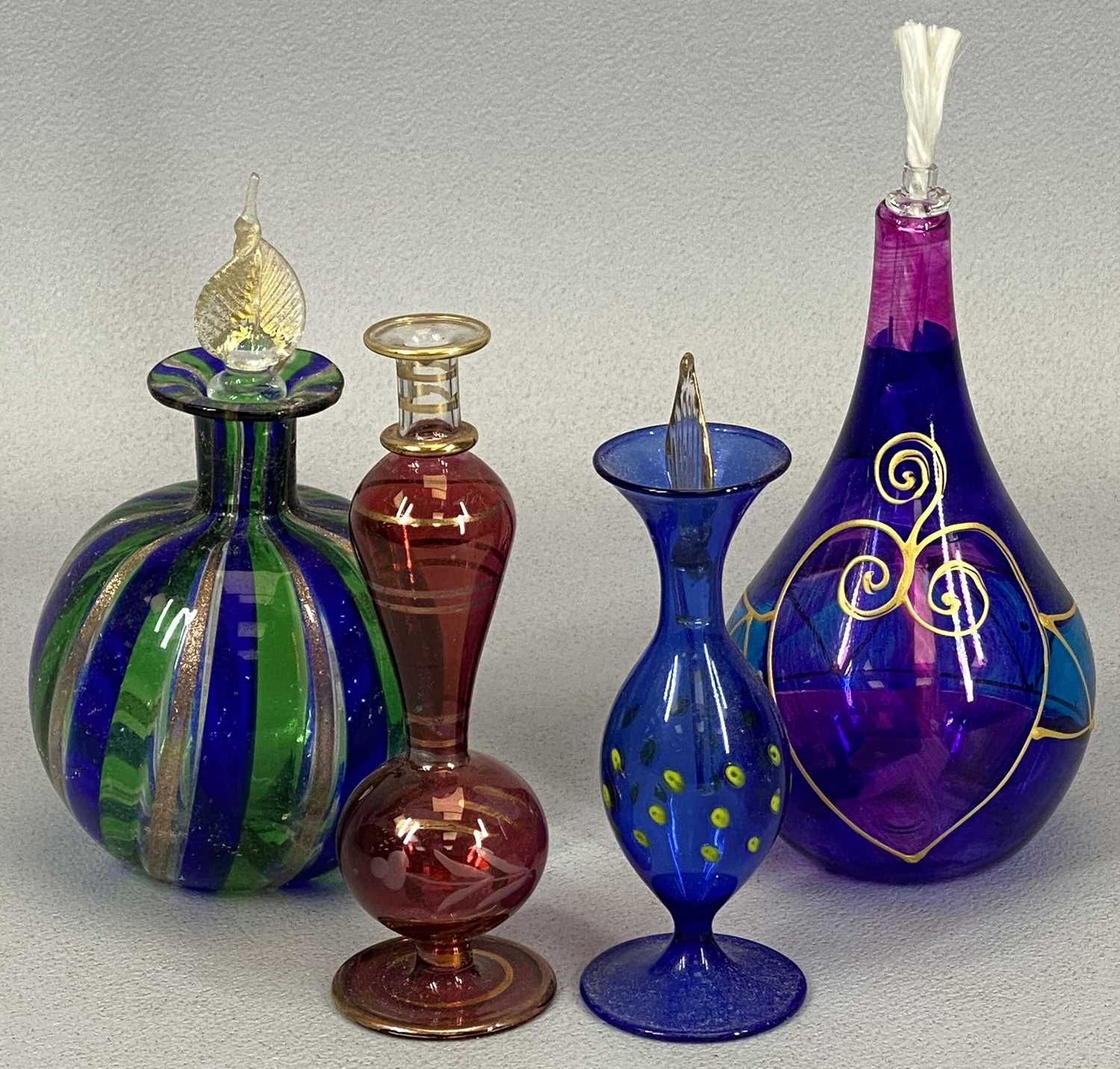 MIXED COLOURED GLASSWARE including scent bottles, paperweights, liqueur glasses and other items - Image 3 of 3