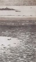 KEITH ANDREWS limited edition etching - 'Rhosneiger Low Tide', signed, 50 x 35cms Comments: mounted,