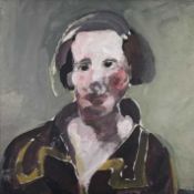 JOHN UZZELL EDWARDS gouache on paper - head of a girl, 36 x 37cms Comments: framed in black