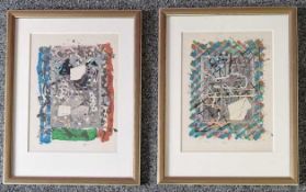 HANLYN DAVIES two limited edition (1/50) prints - 'Painted Log' and 'Lattice', signed, dated 1979,