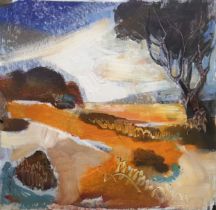 ELIZABETH HAINES oil on board - entitled 'November Light', signed, 40 x 40cms Comments: mounted