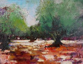 PETER KETTLE oil on canvas - trees, 50 x 30cms