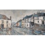 THEO CRUTCHLEY MACK oil on panel - entitled 'Bridge St, Llandeilo', 45 x 65cms Comments: beautiful