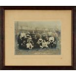 A 1911 PHOTOGRAPH OF CHARLES MEYRICK PRITCHARD & ASSEMBLED TEAM FOR FUND-RAISING RUGBY MATCH WITH