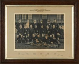 A 1905 BLACK & WHITE PHOTOGRAPH FOR WALES XV v SCOTLAND IN PERIOD FRAME Entitled ‘Wales v
