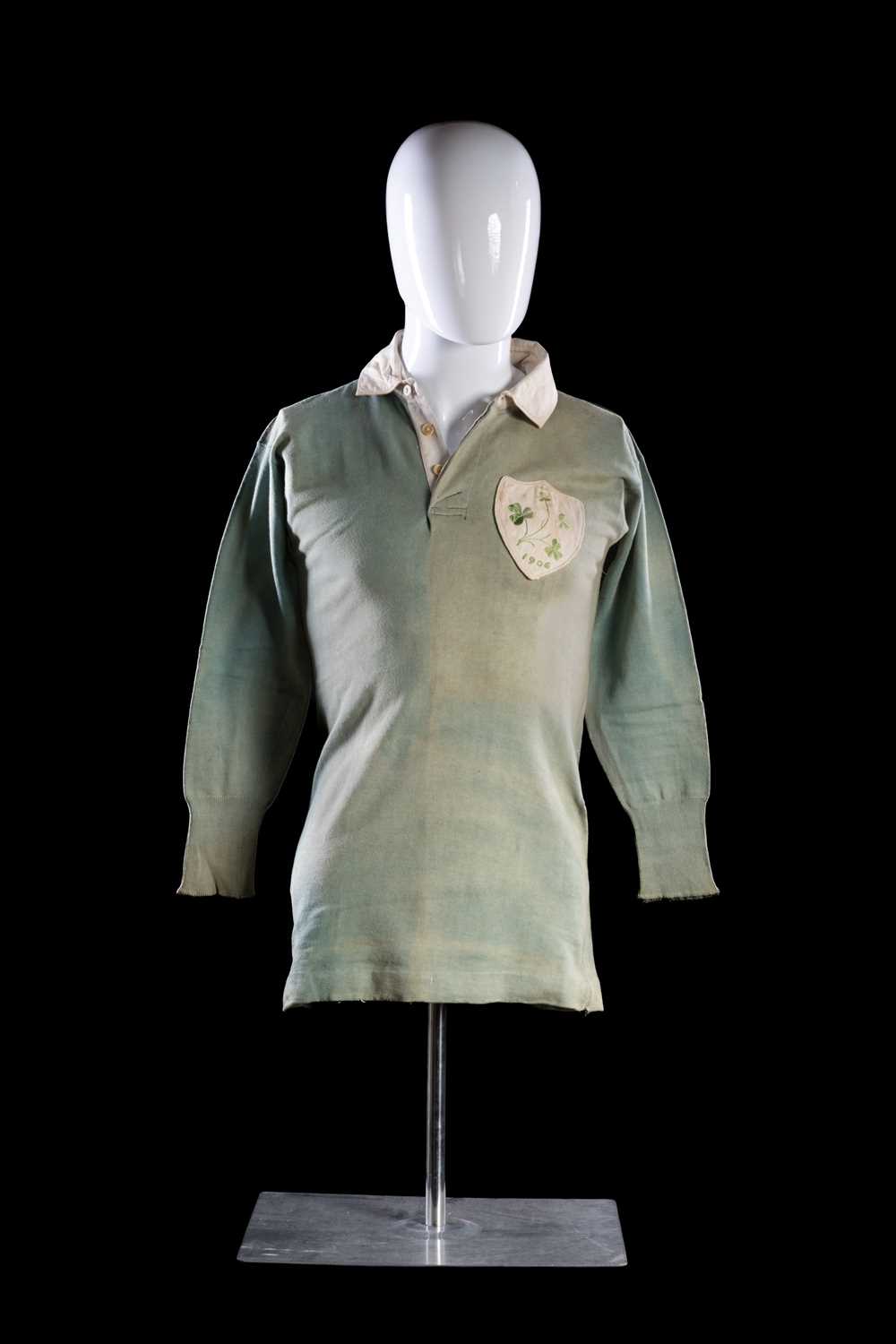 A 1906 IRELAND INTERNATIONAL RUGBY UNION JERSEY MATCH-WORN BY ALFRED TEDFORD (1877-1942) The