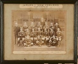 A 1905 BLACK & WHITE PHOTOGRAPH FOR WALES XV v NEW ZEALAND IN PERIOD FRAME Entitled ‘WALES v NEW