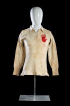 A 1912 ULSTER RUGBY UNION JERSEY MATCH-WORN VERSUS LEINSTER In all white and bearing silk square