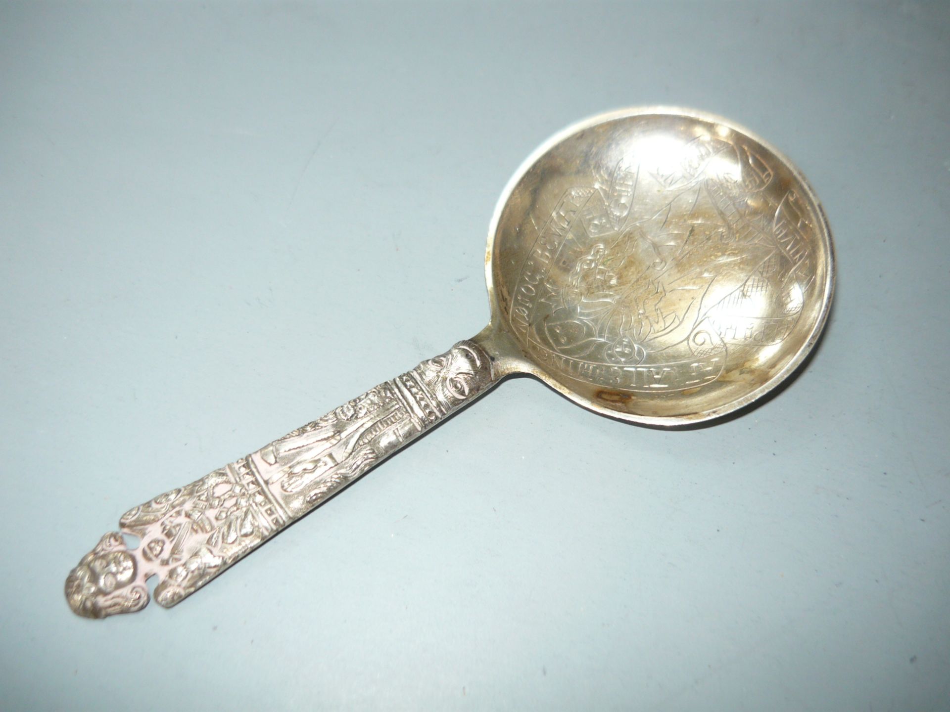 Besonderer Löffel. Nordisch. 830er Silber. L. 16cm. Ca. 55gr. // English: Very special spoon.