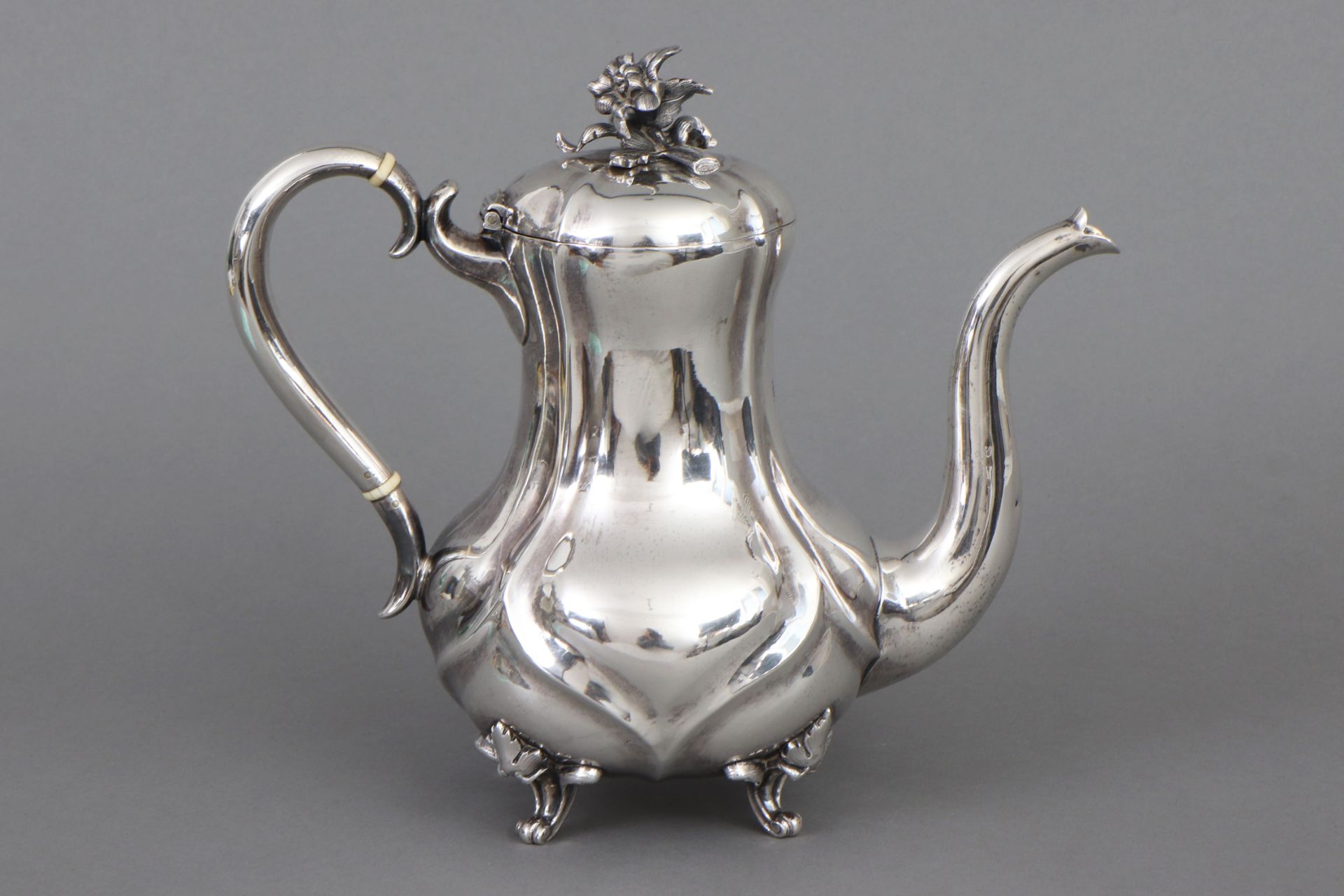 Russische Silber Kaffeekanne des 19. Jahrhunderts - Image 2 of 4