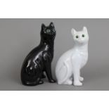 2 Keramik Katzenfiguren der Jahrhundertwende