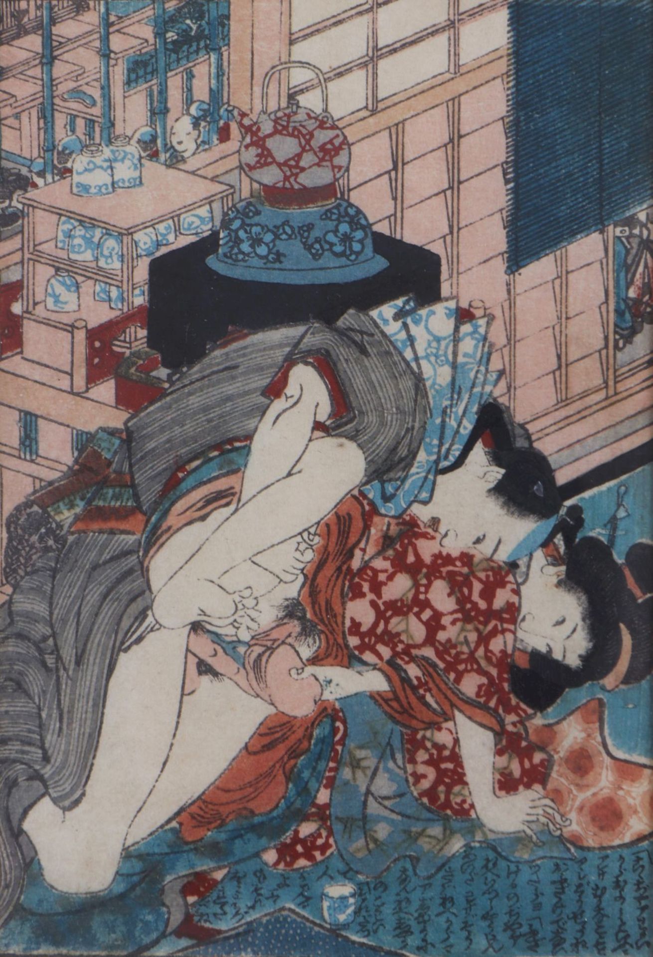 5 japanische Shunga ¨Utamakura¨ (erotische Holzschnitte) - Bild 2 aus 3