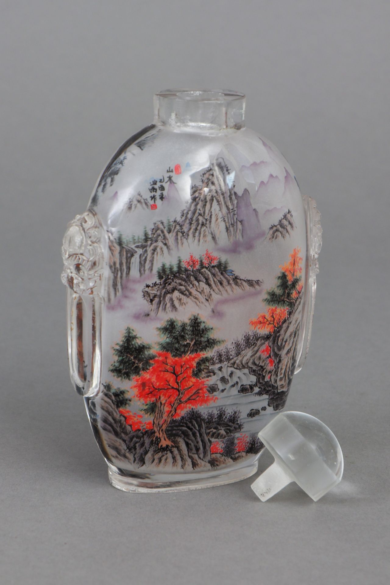 Große chinesische Peking-Glas Snuffbottle mit Tigerdekor - Image 2 of 3