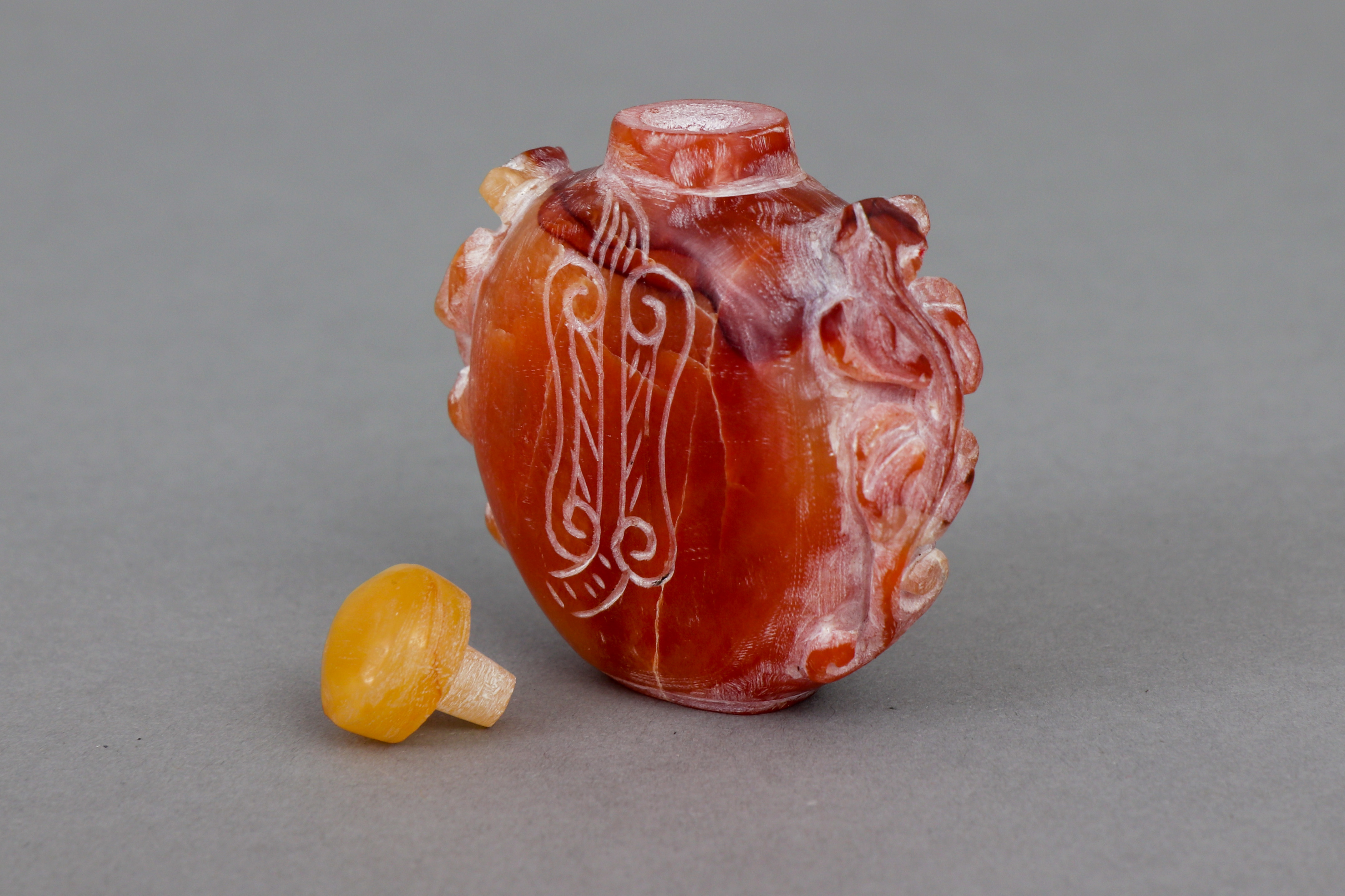 Chinesische Snuffbottle aus rot-brauner Jade - Image 2 of 3