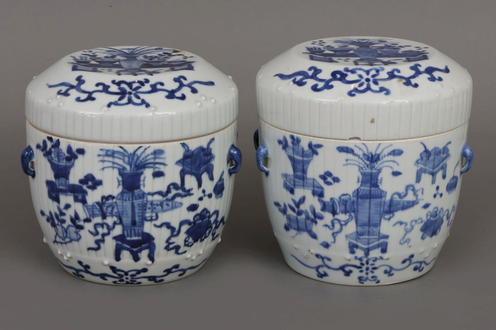 2 chinesische Porzellan-Deckelgefäße - Image 2 of 4