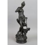 ALOIS MAYER (1855-1939) Plastik ¨Jagdgöttin Diana mit Hund¨