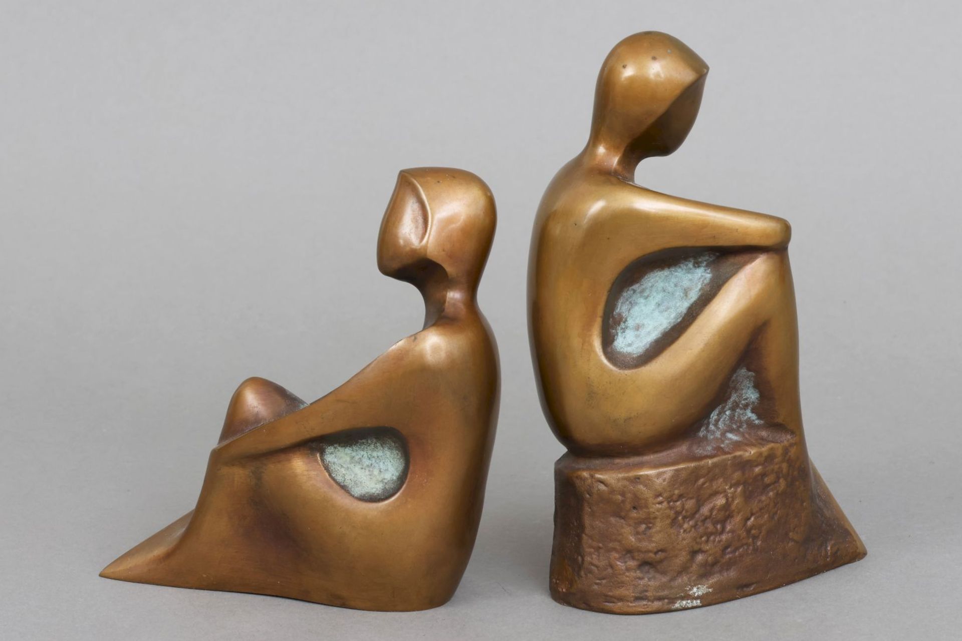 2 CONI KREUDER (1940) Bronzefiguren ¨Gespräch¨ - Bild 2 aus 4