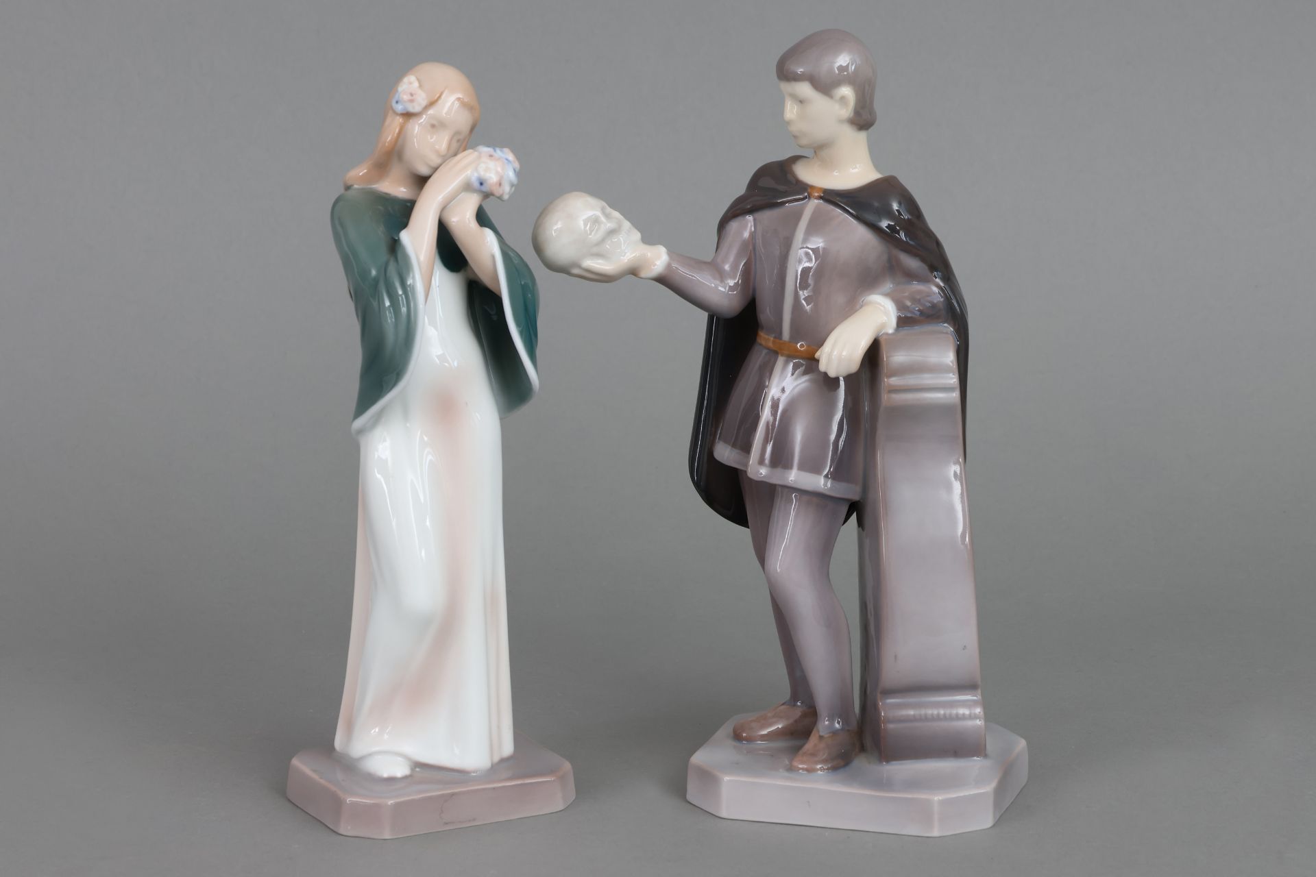 2 BING & GRÖNDAHL Porzellanfiguren ¨Hamlet und Ophelia¨