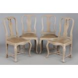 4 Ess-Stühle im Stile des schwedischen Barock