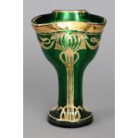 Jugendstil Glasvase mit Golddekor