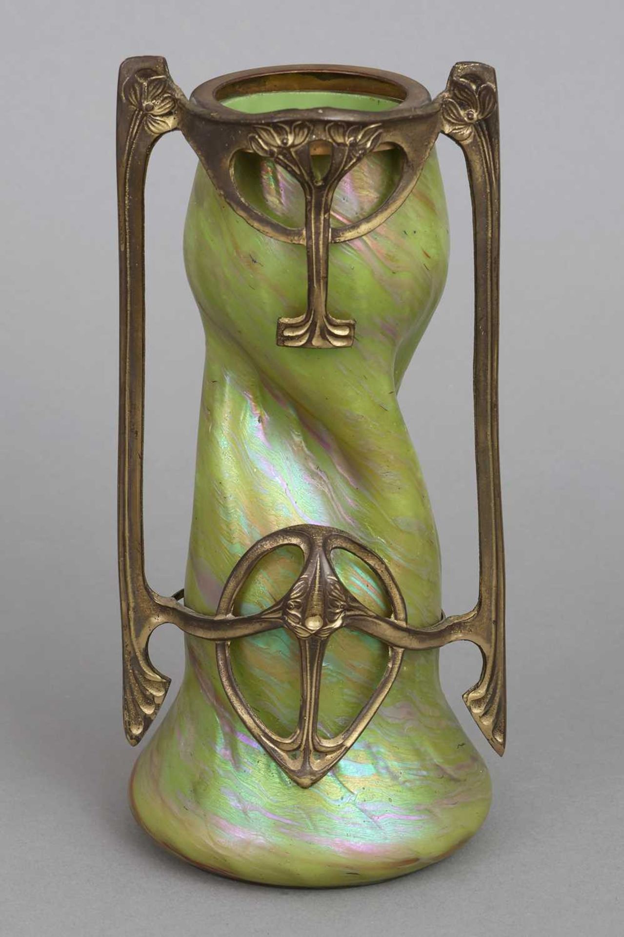Jugendstil Vase Mit Metallmontur