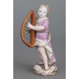 MEISSEN Porzellanfigur "Mädchen mit Harfe"