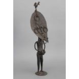 Afrikanische Bronze (Gelbguss) Reliquiar Figur der Kota, Gabun